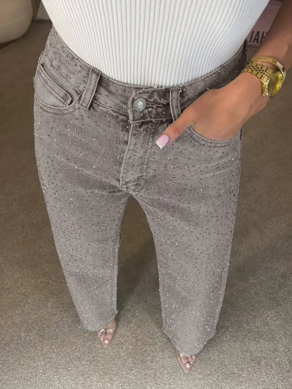 High Rise Statement Denim Jeans