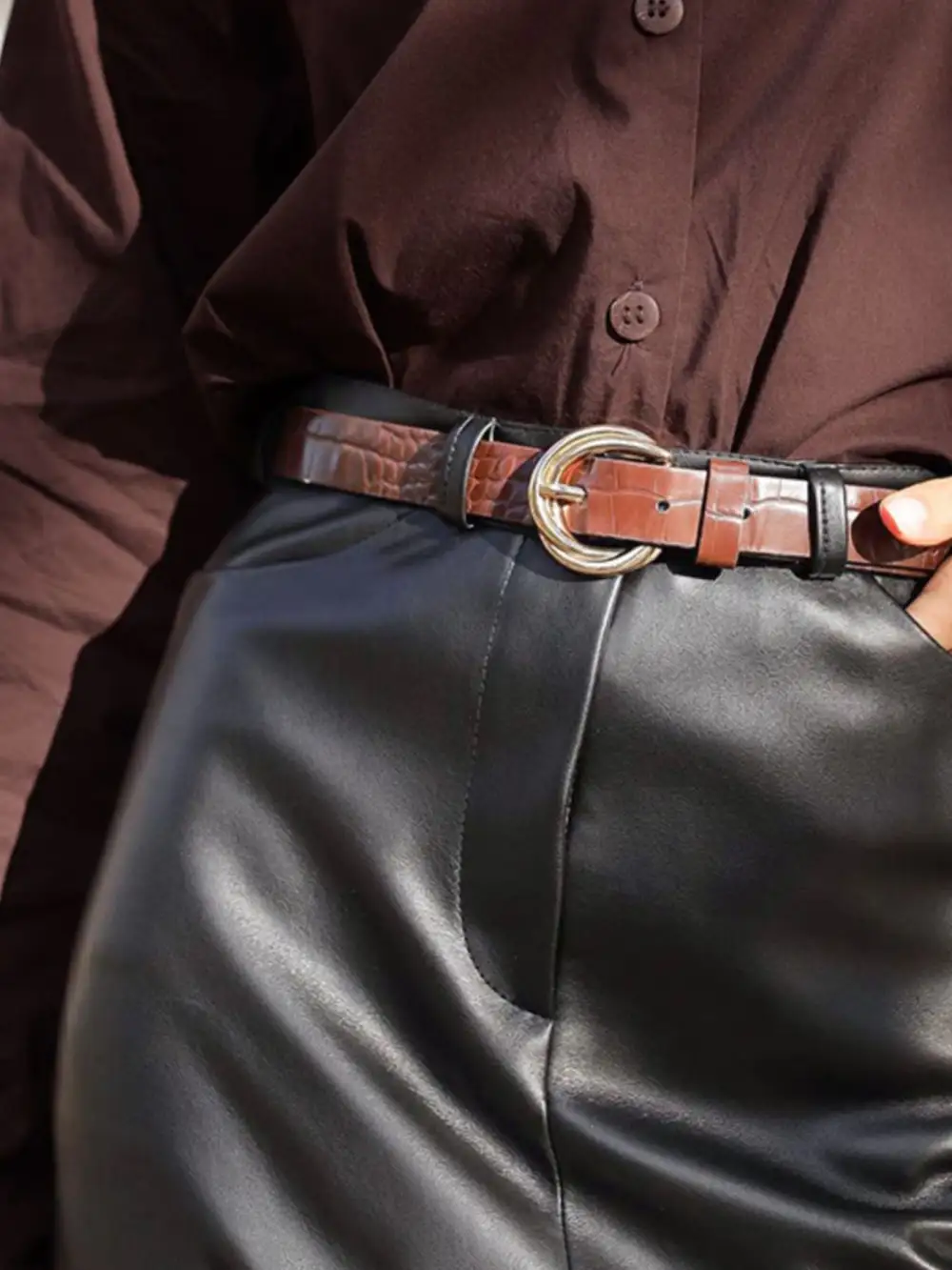 Softened Faux Leather Skirt