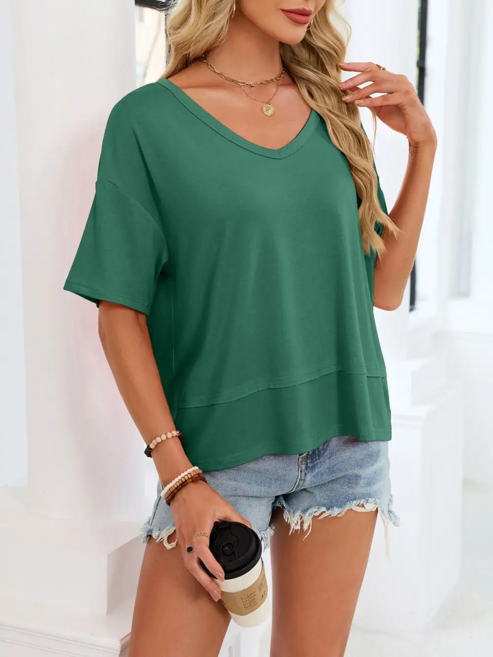 Easygoing V-neck Relaxed Fit T-shirt