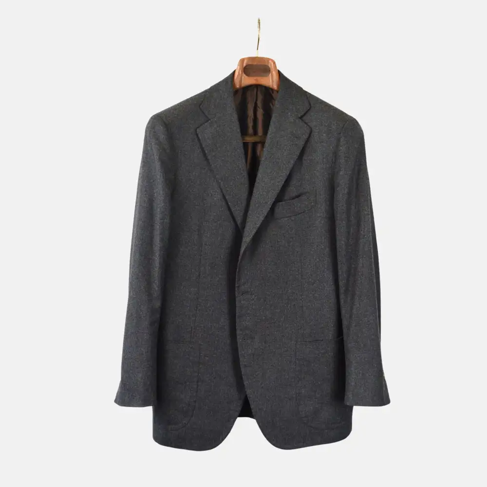 Refined Flannel Wool Blazer Jacket