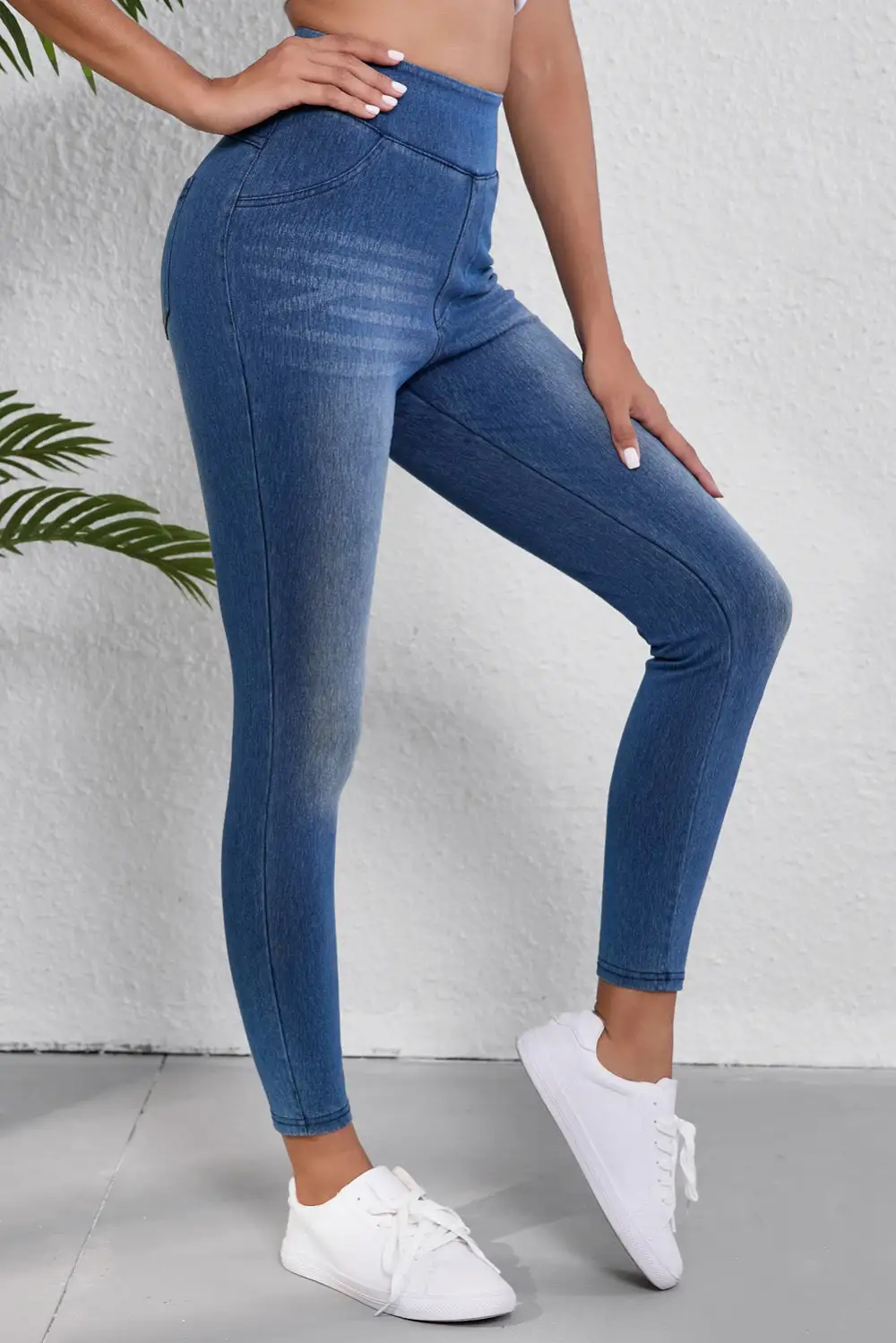 Pocketed Ankle Length Skinny Jeggings