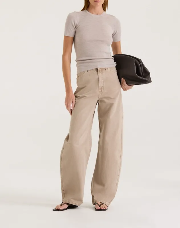 Pebble Merino Crew Neck T-Shirt