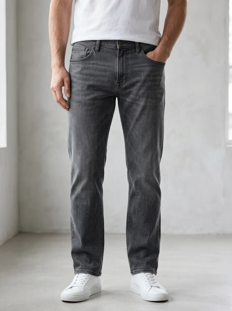 Washed Straight Jeans