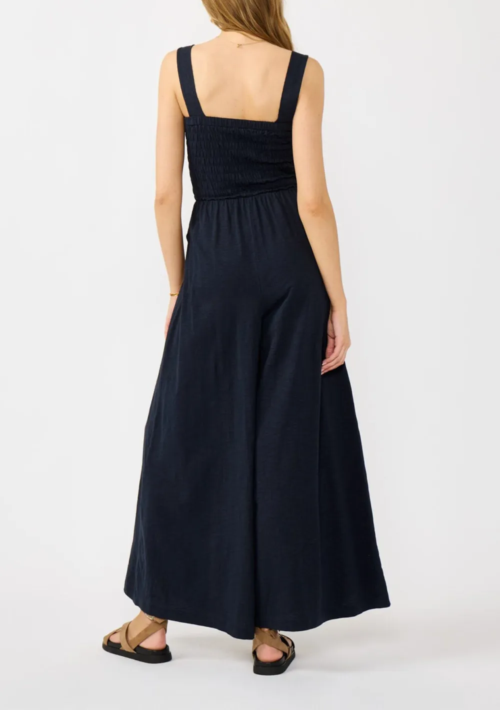 Smocked Wide Leg Jumpsuit