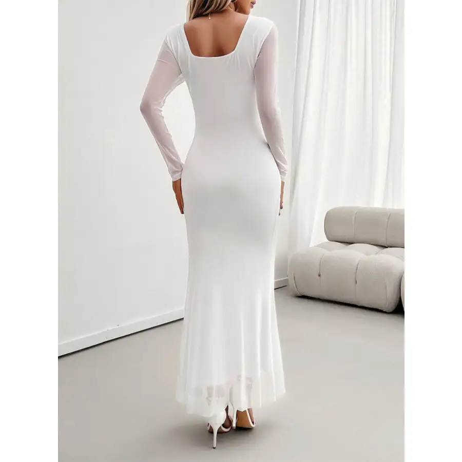 Devine Ruffled Surplice Long Sleeve Maxi Dress