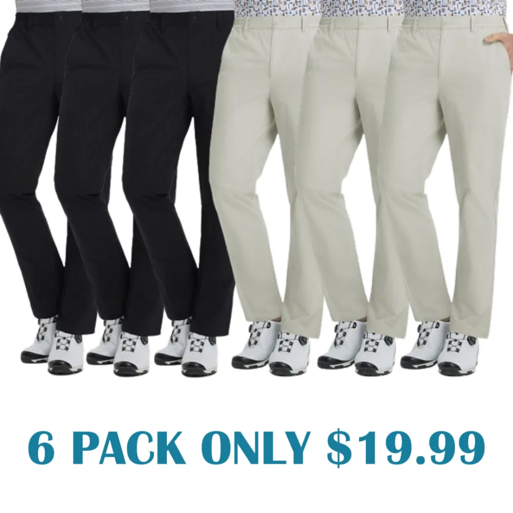 Mens Golf Pants 5 Pockets Lightweight - Dry Fit Water-Resistant Stretch Dress Work