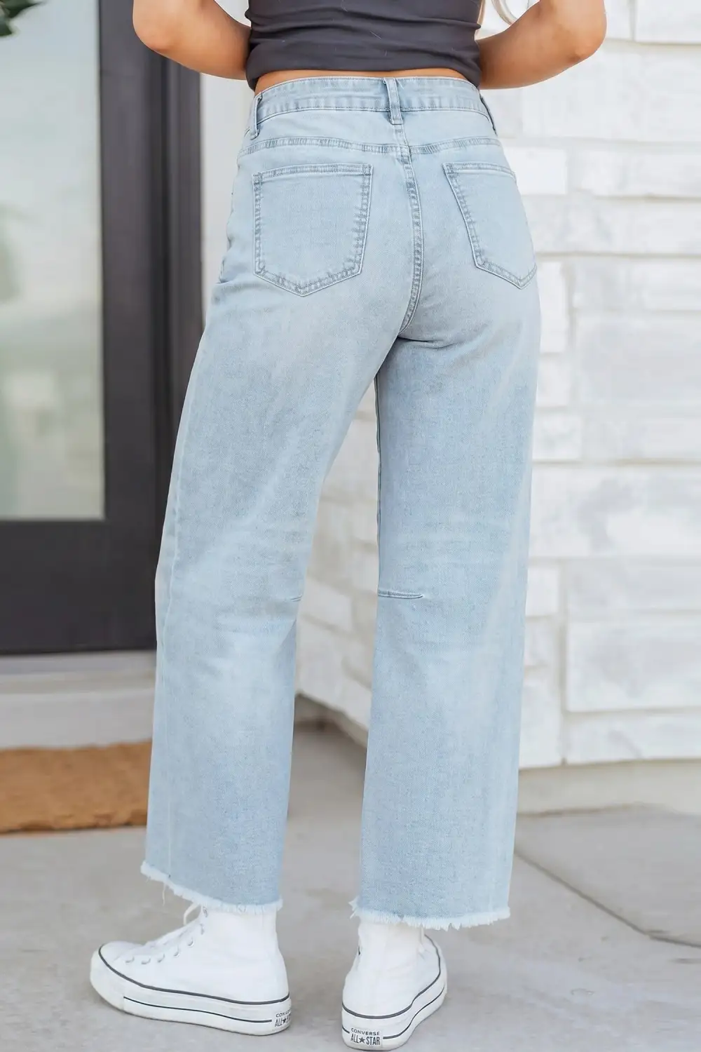 Smooth Straight Leg Denim Jeans