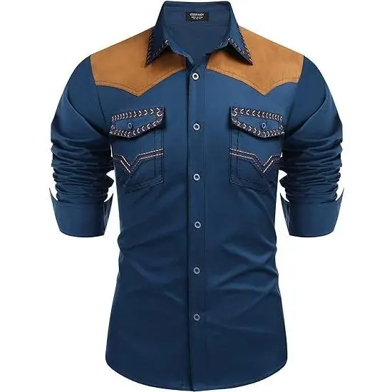 🤠 Men’s Embroidered Western Cowboy Shirt – Rugged Charm. Timeless Style.