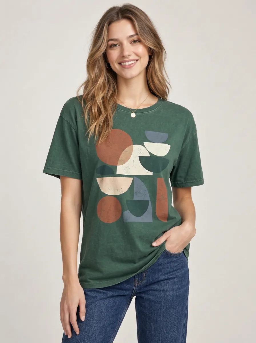 Women's Daily Abstract Geometric Shape Graphic T-Shirt