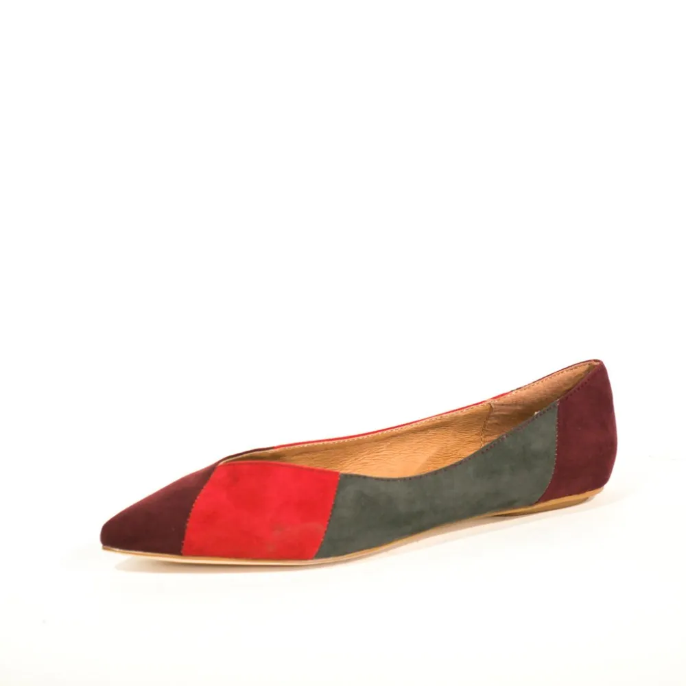 Patchwork Point Toe Ballet Flats