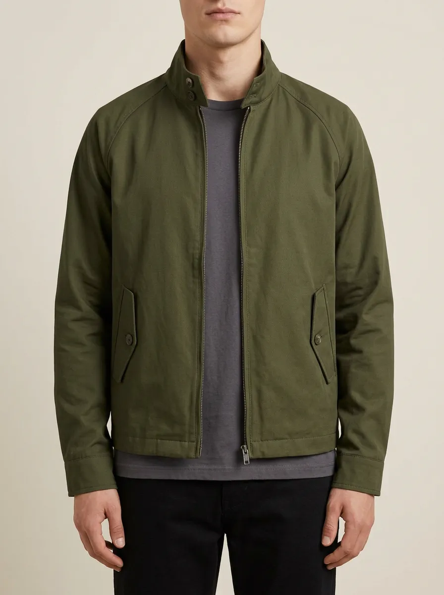 Relaxed Stand Collar Zip Jacket