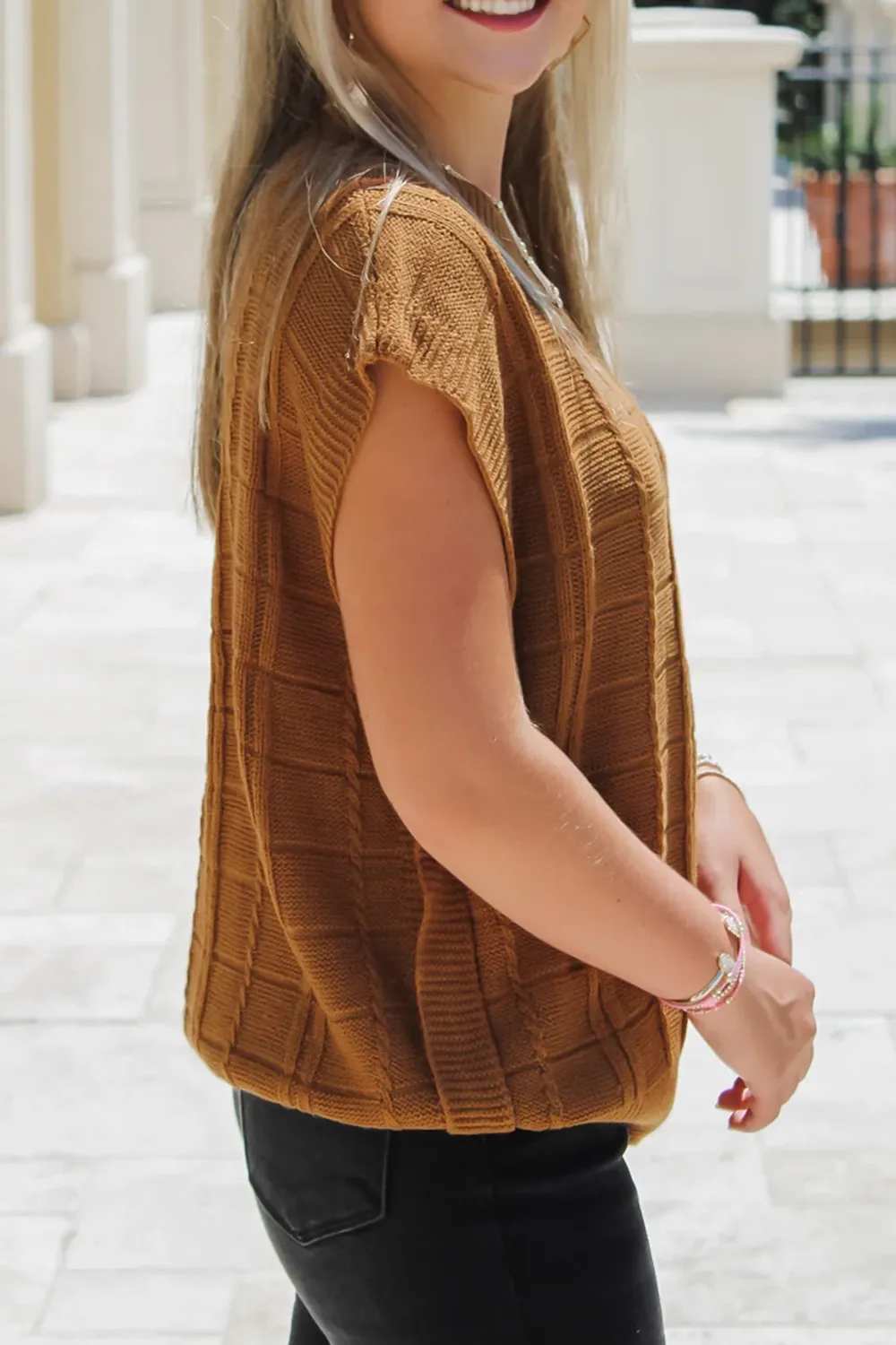 Brown Waffle Vest