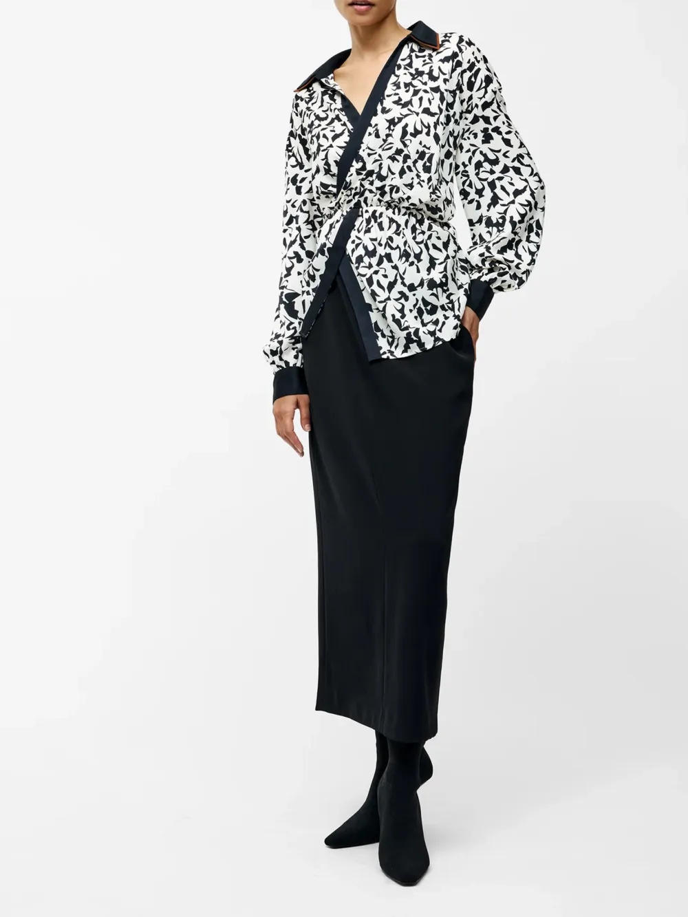 Classic Modern Striped Stand Collar Shirt