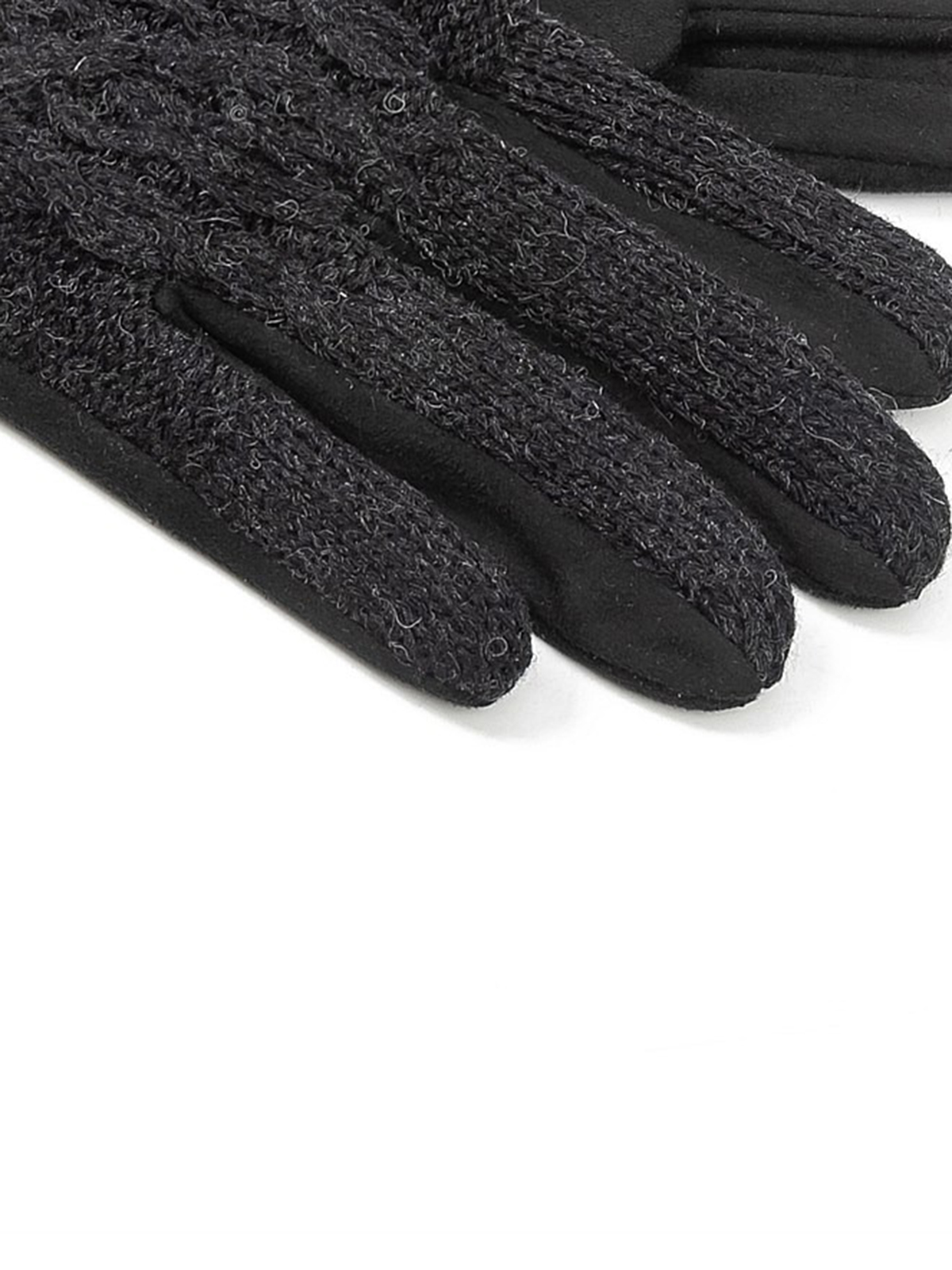 Pure Cotton Knitted Black Thickened Warm Gloves