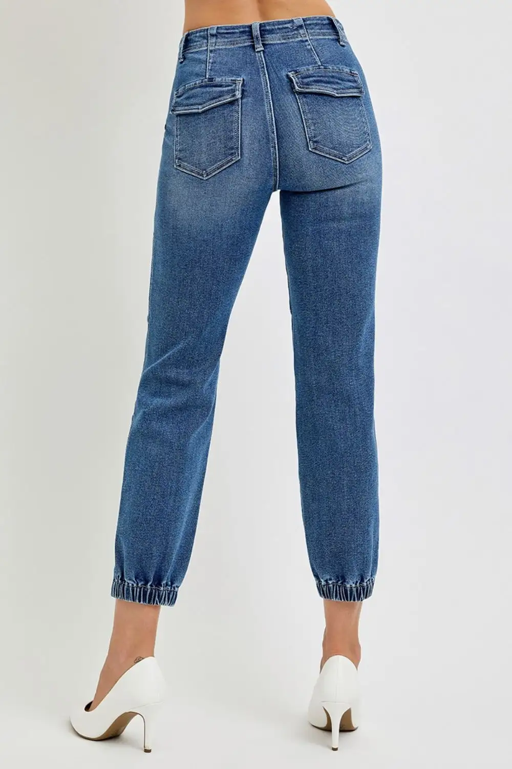 Polished High Waist Jogger Denim Jeans