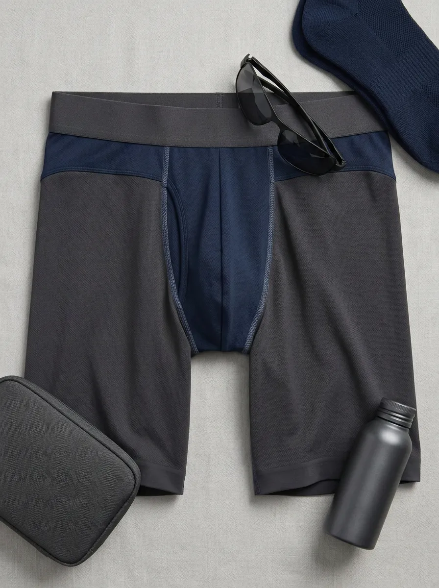 Men's Athletic Performance Two-Tone Printed Boxer Briefs