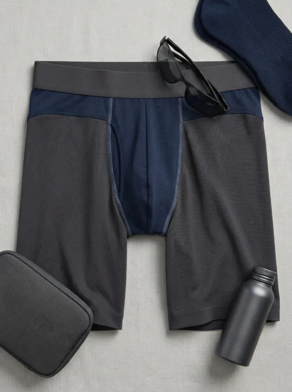 Men's Athletic Performance Two-Tone Printed Boxer Briefs