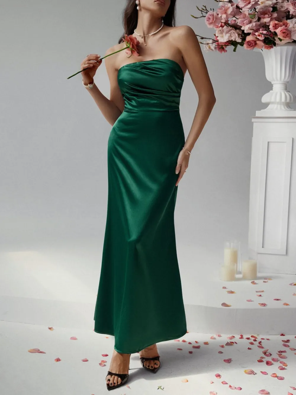 Classic Ruched Maxi Dress