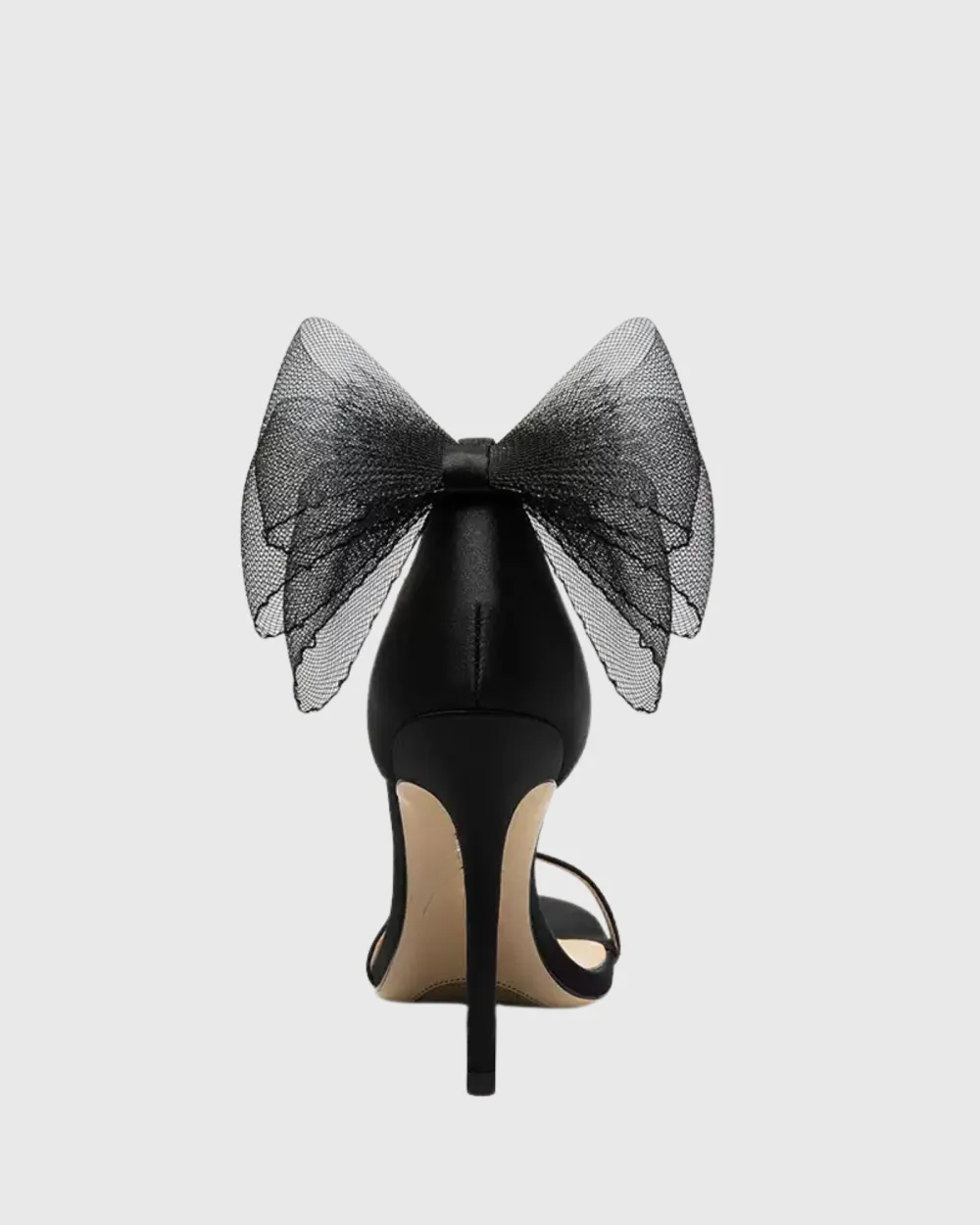 Mesh Bow Pearl Chain Strap Sandals