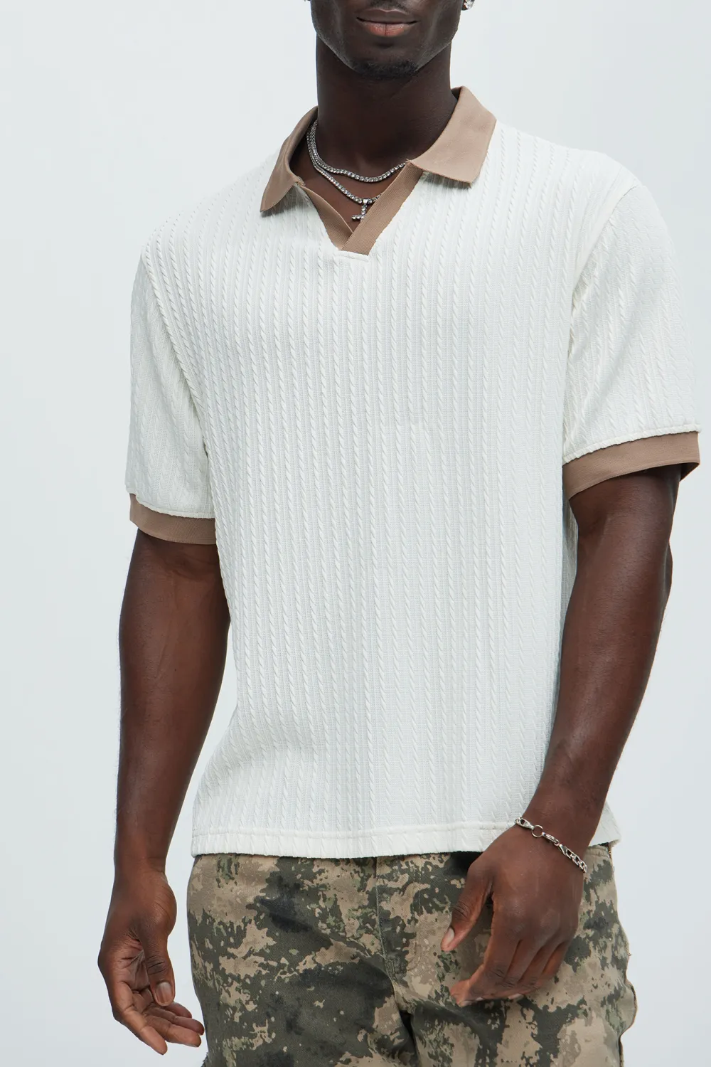 Color Block Textured Polo