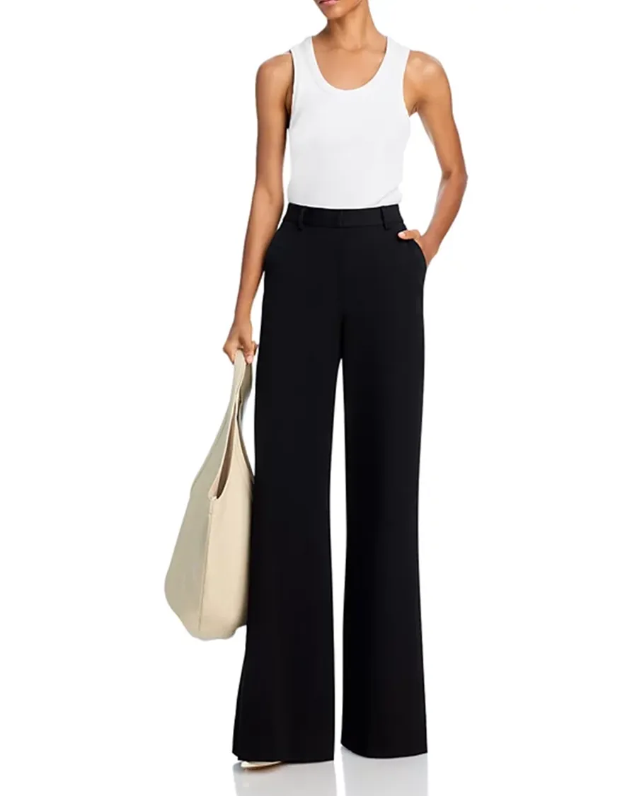 Black Wide leg Silhouette Pants