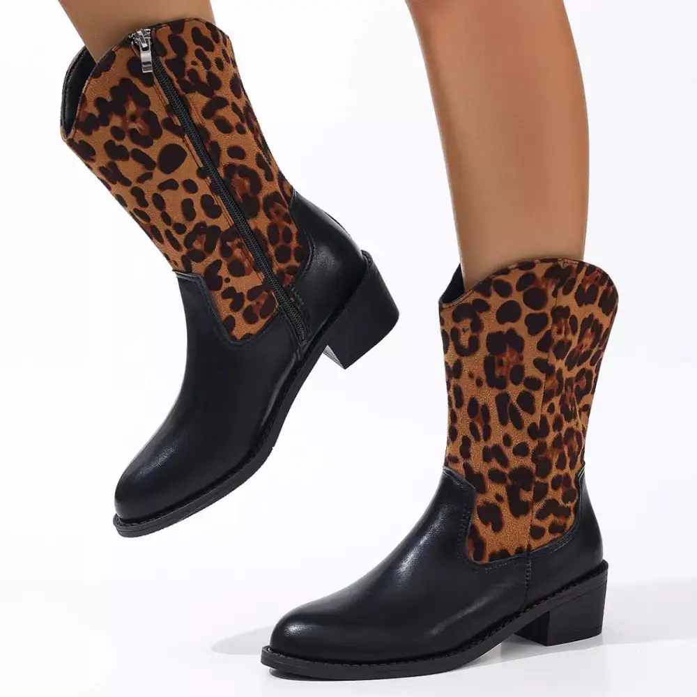 Point Toe Block Heels Boots