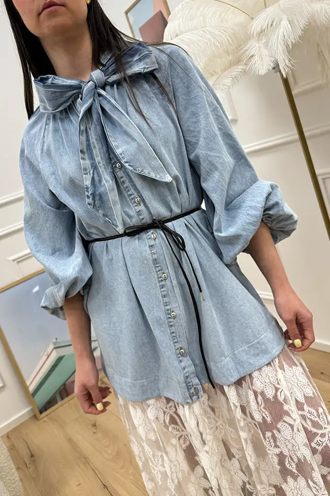 Mini Tie Detail Lace Skirt