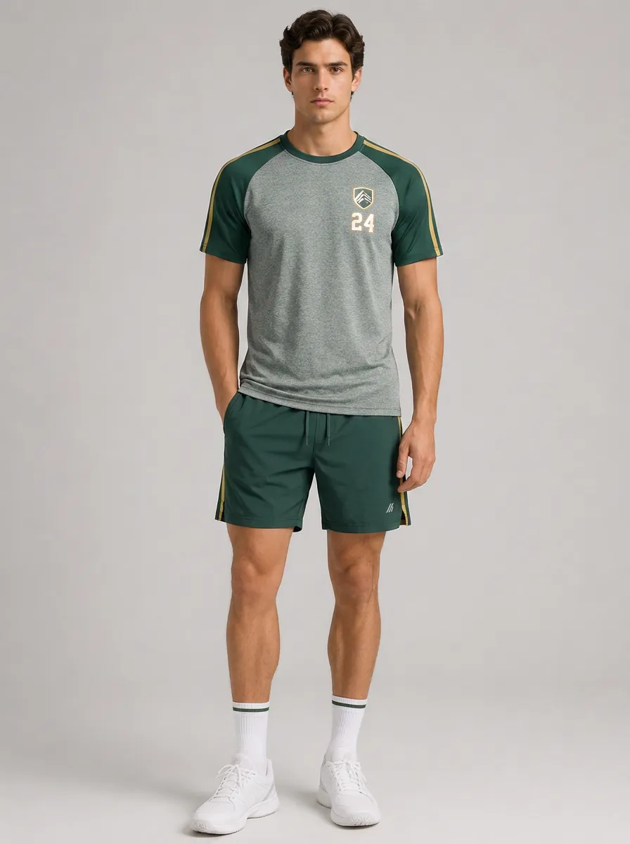 Men's Sporty Golf 24 Shield Printed Activewear Set