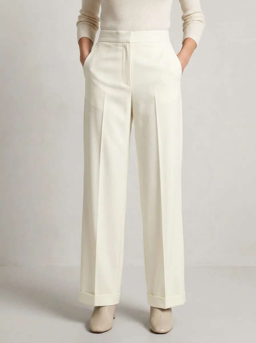 Printed Wide-Leg Trousers