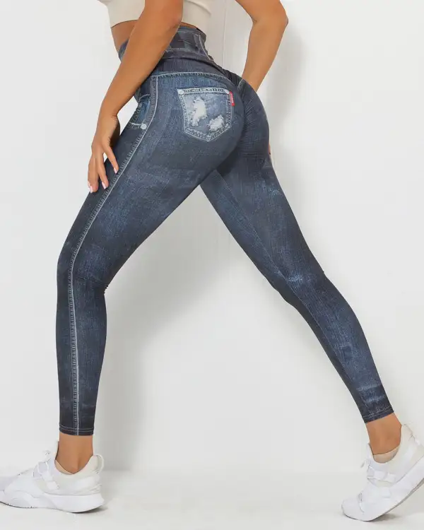 Active Scrunch Denim Yoga Pants