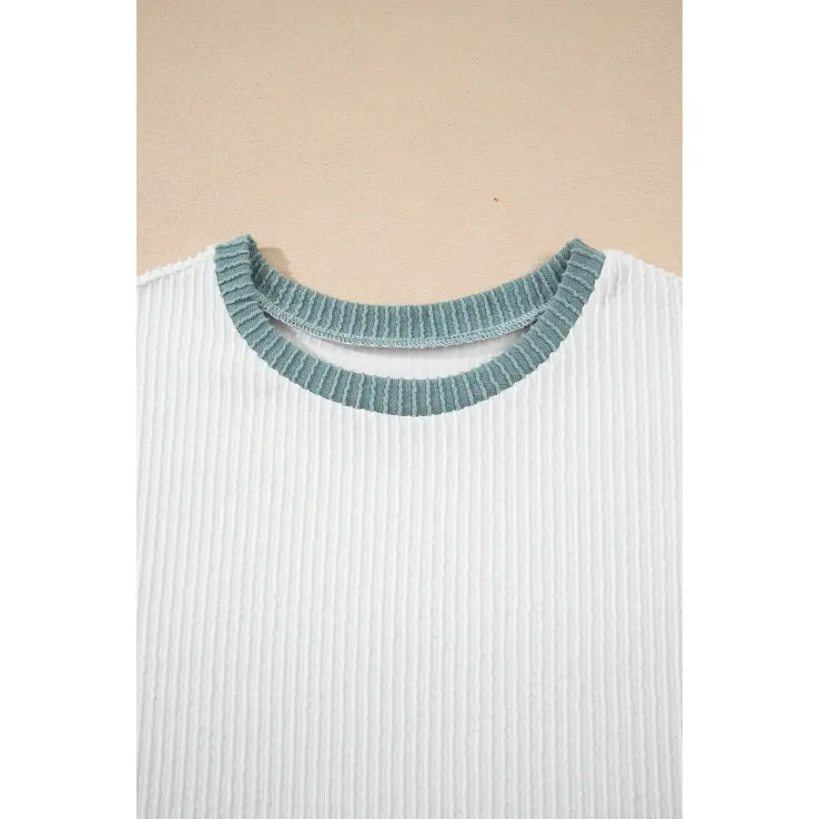 Contrast Trim Ribbed Knit Sleeveless Top