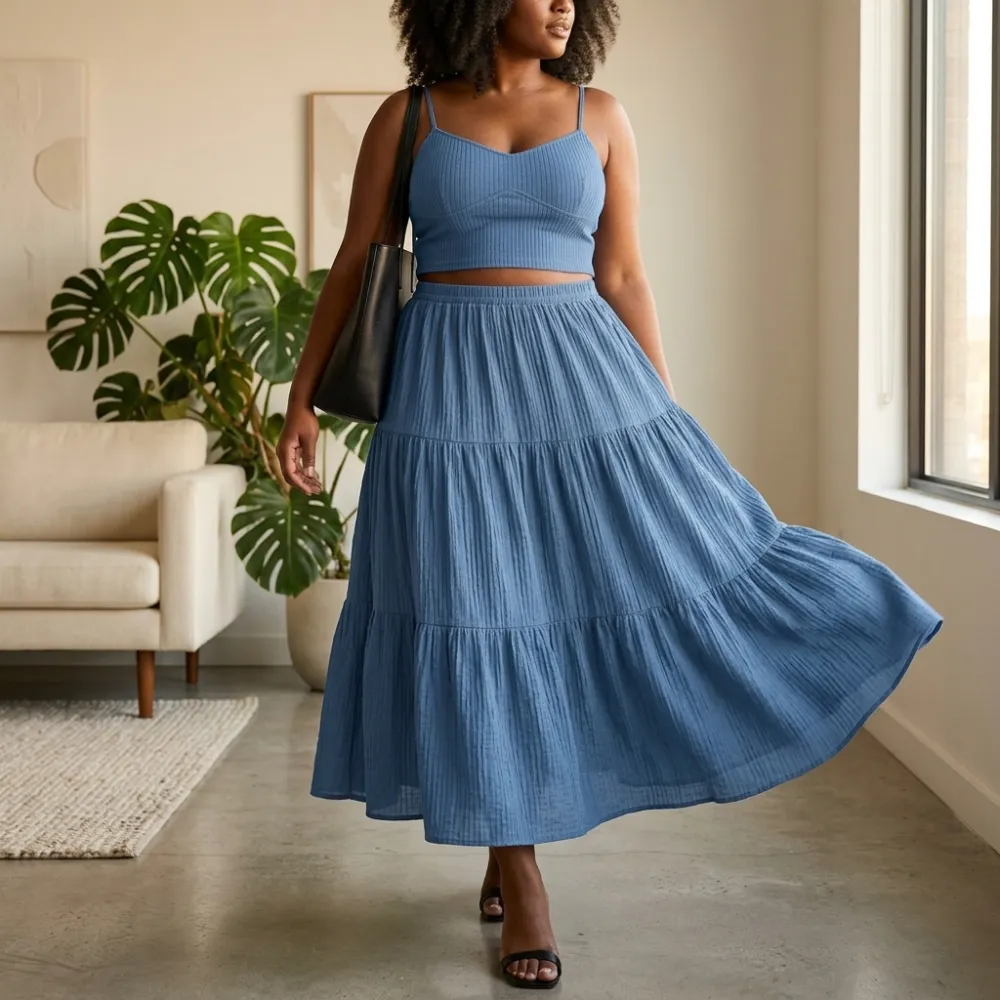 Tiered Maxi Skirt Set