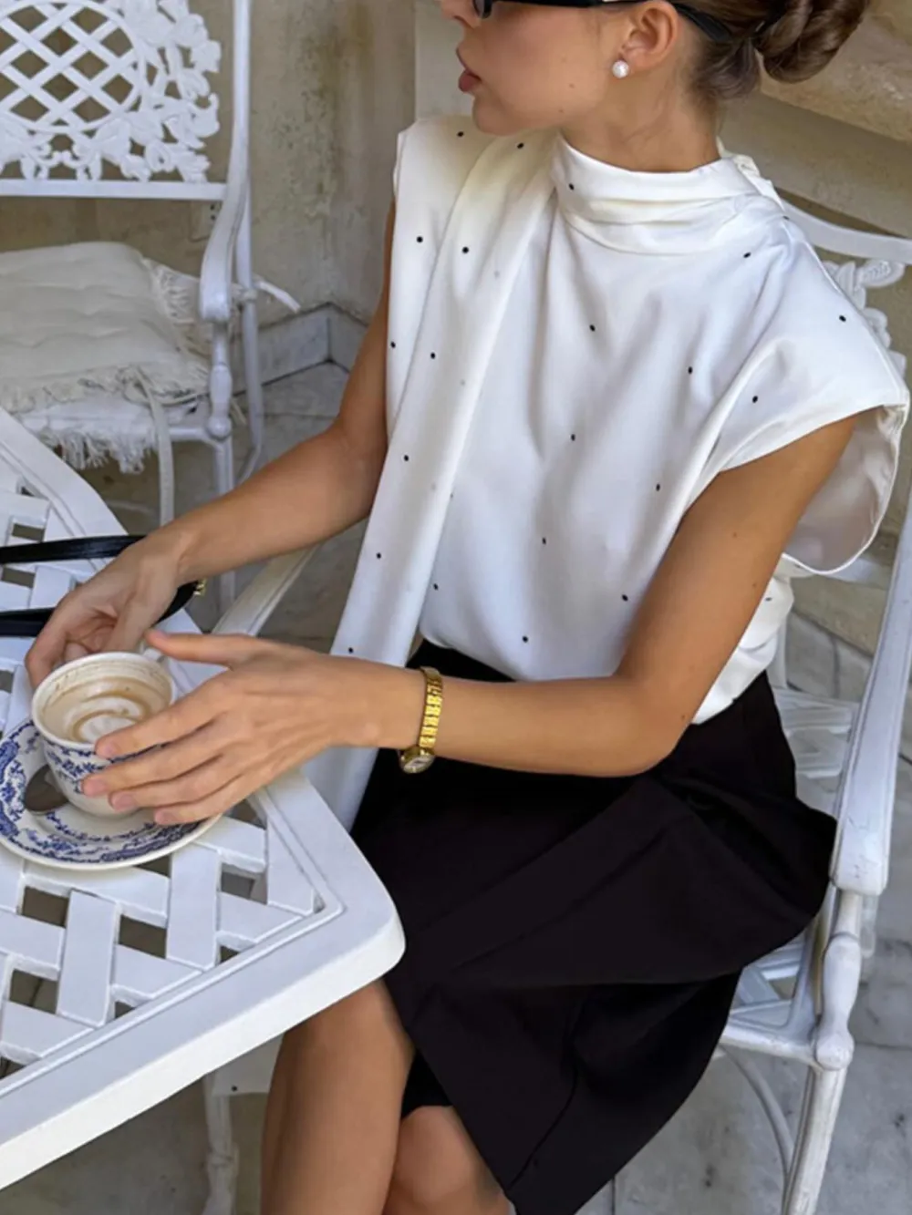 Refined Polka-Dot Tank Top