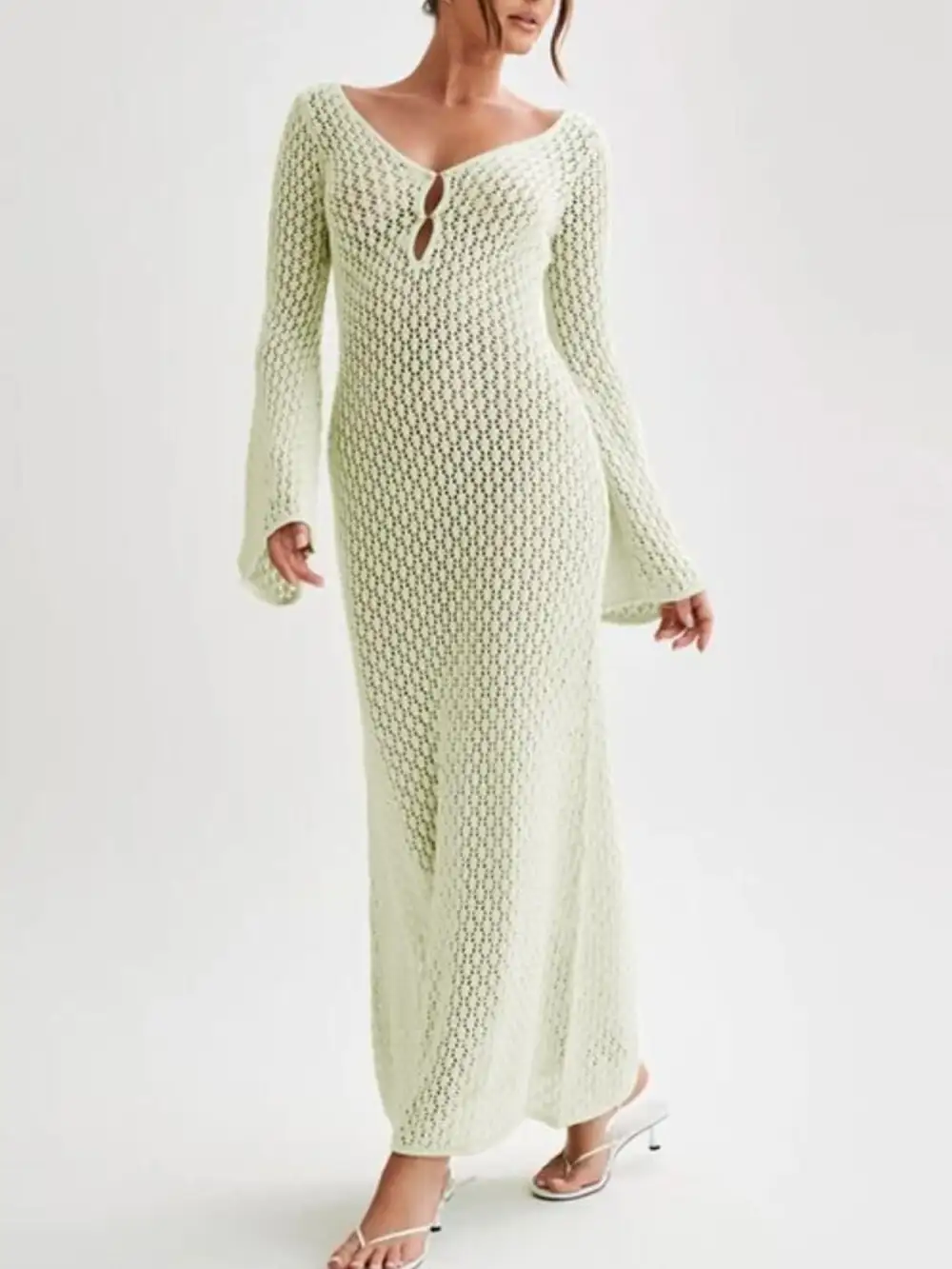 Easy Fit Knit Crochet Sweater Dress