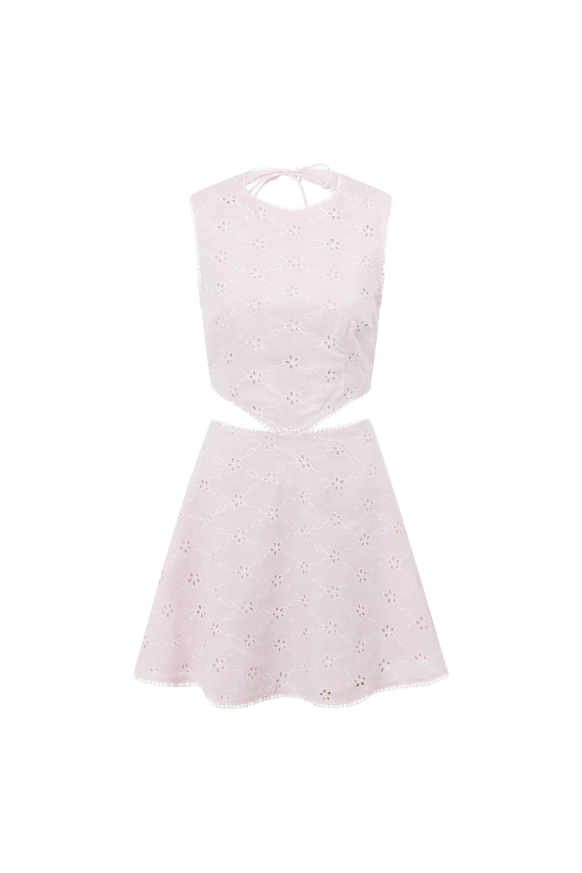 Eyelet Detailing Cut Out Mini Dress