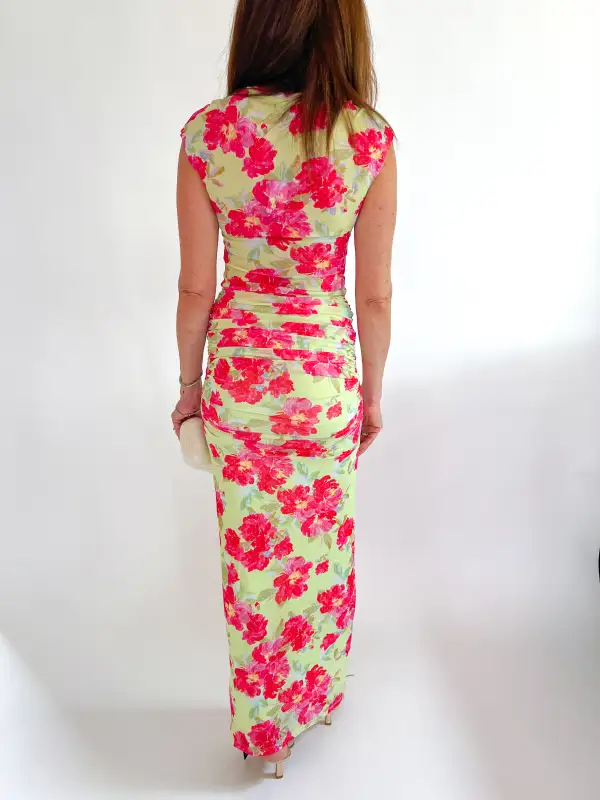 Printed Floral Top Button Detail