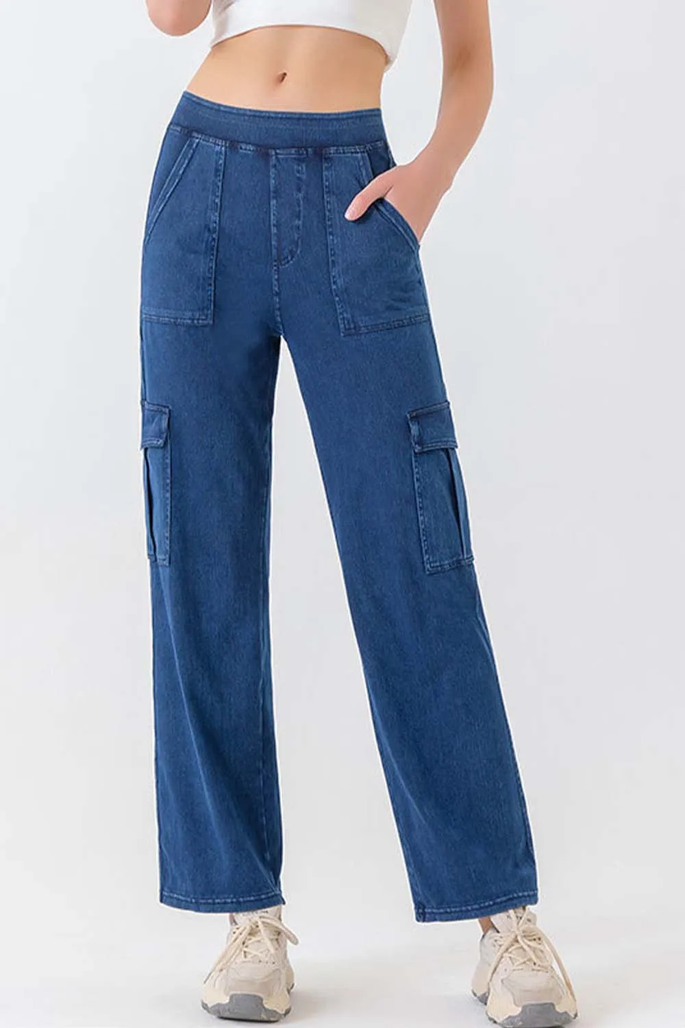 Relaxed Button Denim Jeans
