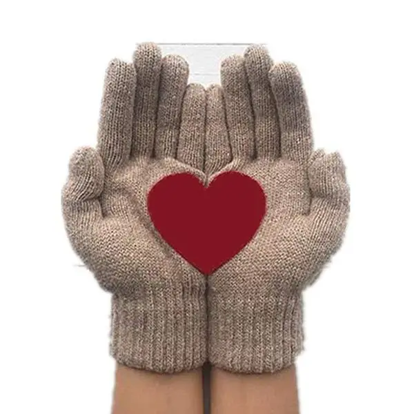 Women'S Heart Print Gloves 77819735C