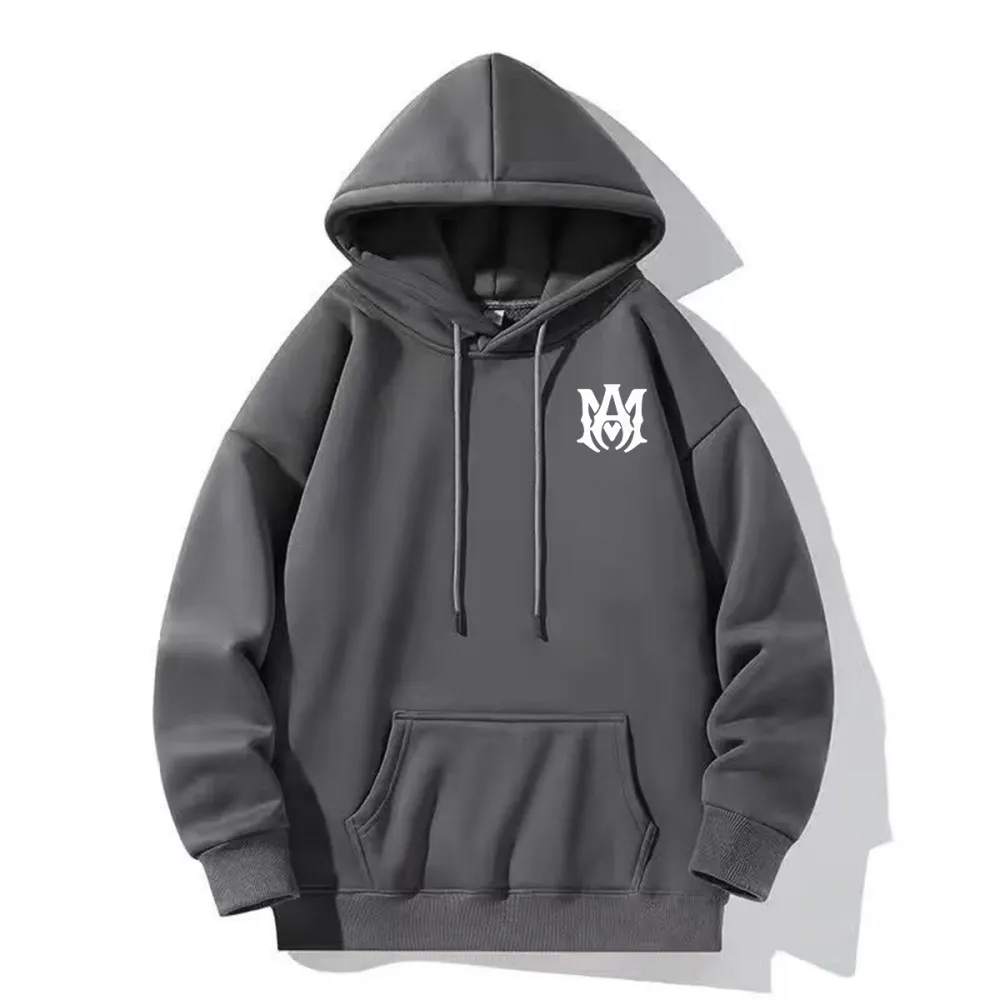 Monogram Detailed Black Hoodie For Urban Fashion