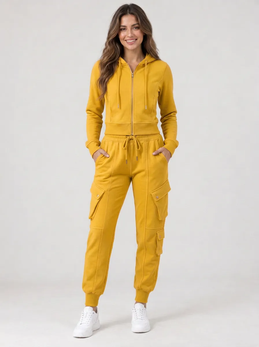Women's Multi-Pocket Cargo Active Jogger Set