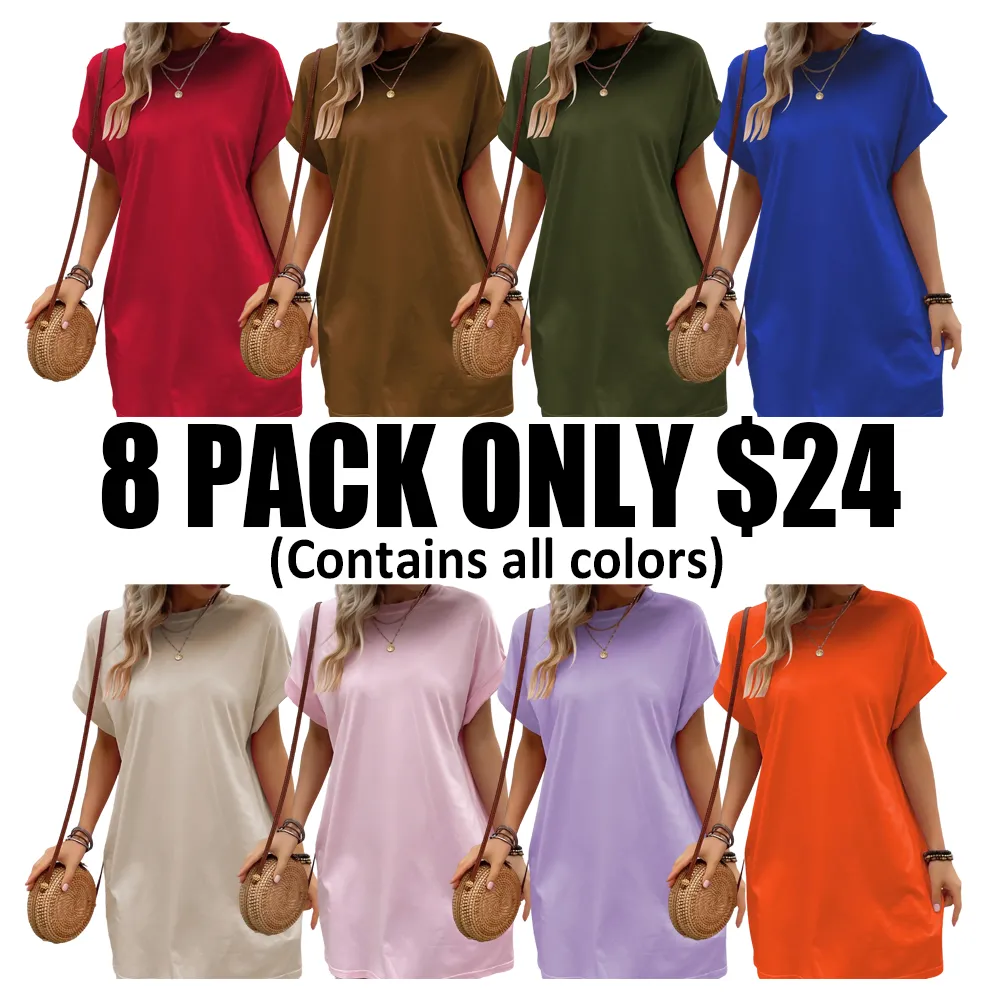 Women's Loose Casual Shirt Dress🔥8-Pack- Only $24