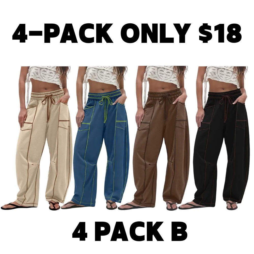 Women's High-Waisted Barrel Sweatpants: Baggy Wide-Leg Drawstring Joggers