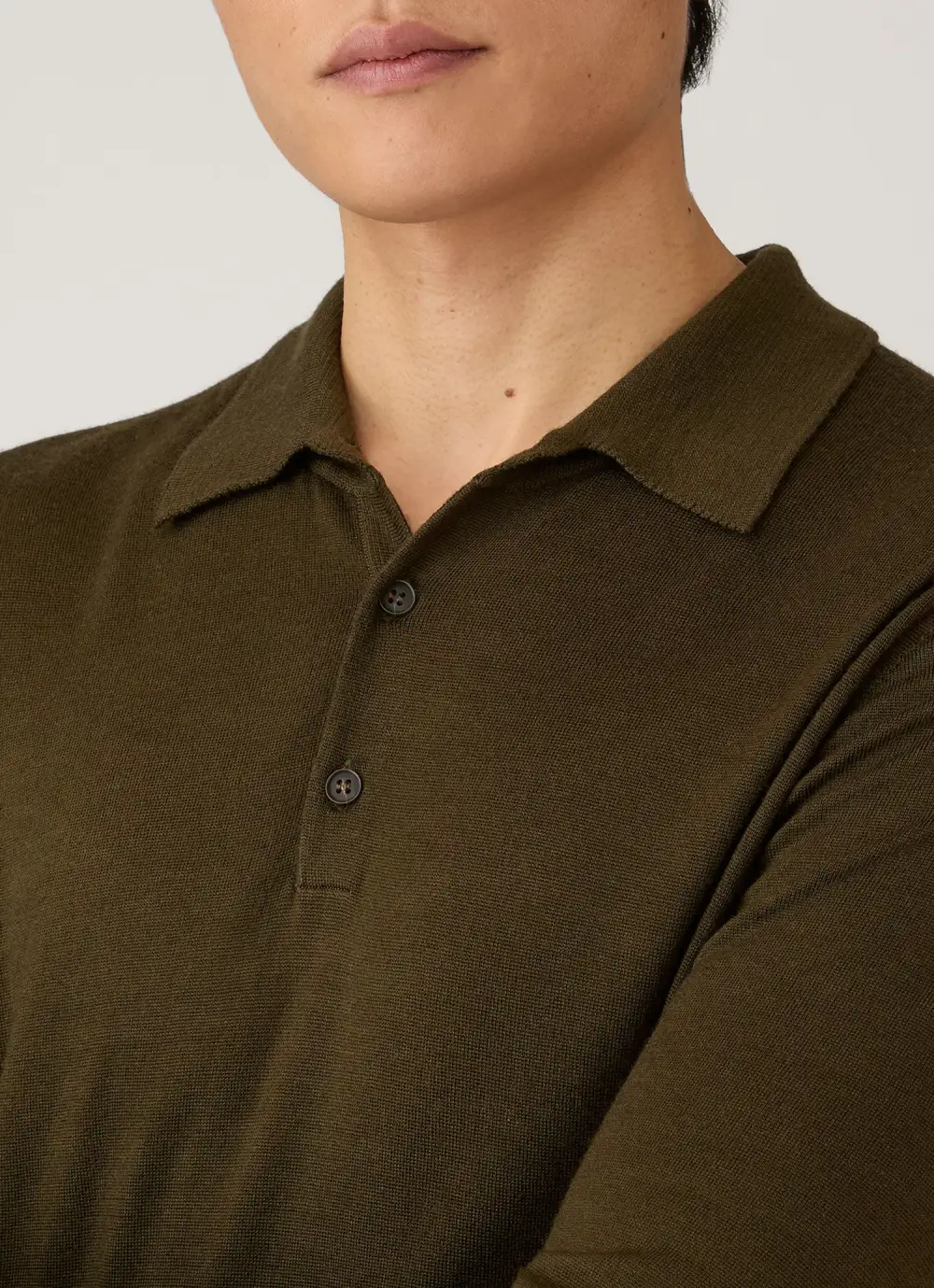 Refined Everyday Slim Fit Merino Knit Long Sleeve Polo Shirt