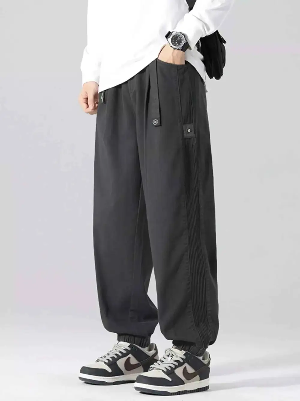 Drawstring Cargo Joggers with Pockets Pants