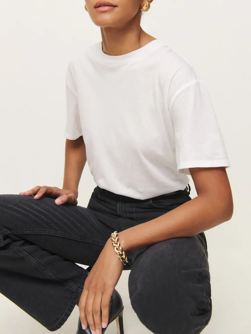 Relaxed Fit Cotton Crew Neck Tee