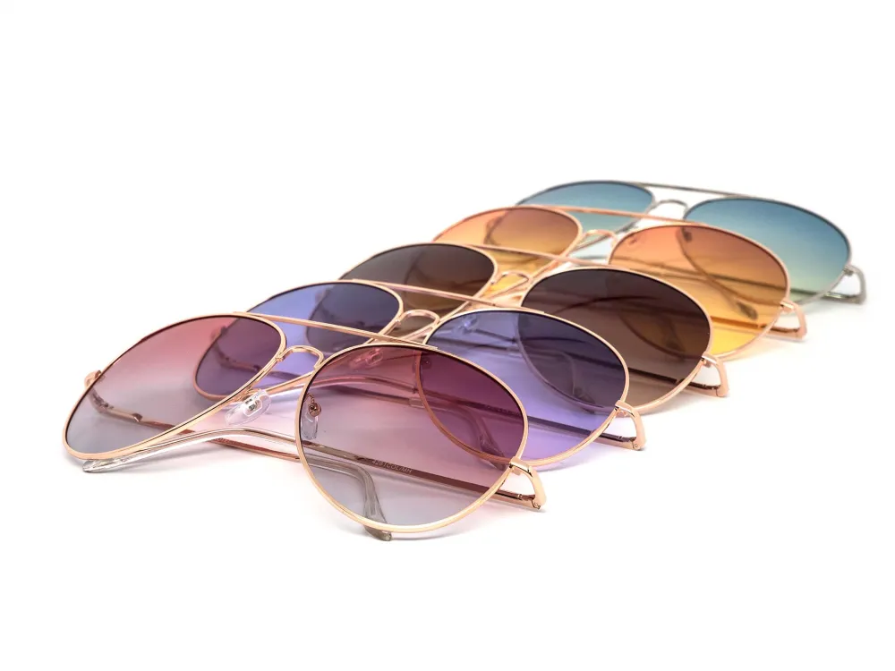 12-Pack Oversized Round Aviator Assorted Sunglasses