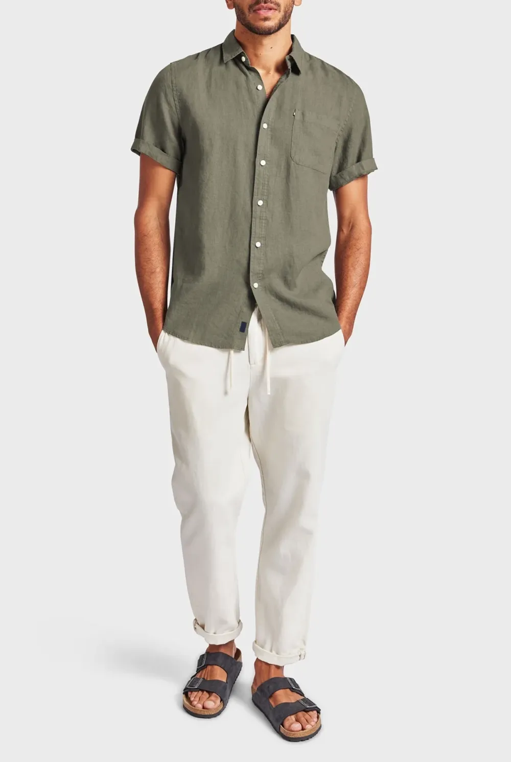 Dutch Blue Linen Short Sleeve Shirt