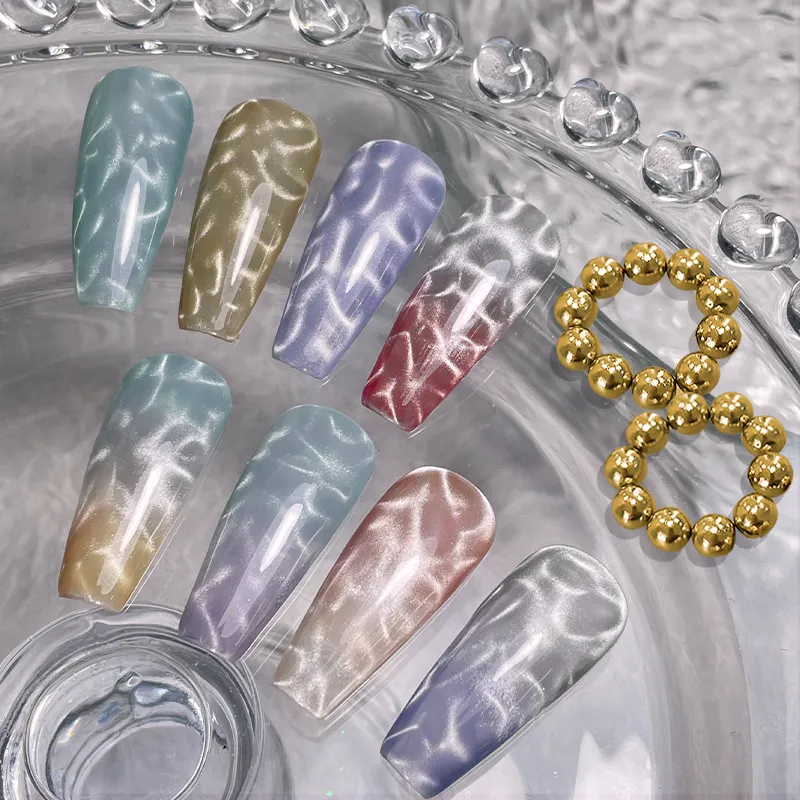 10pcs/20pcs Water Ripple Cat Eye Magnetic Gel Beads