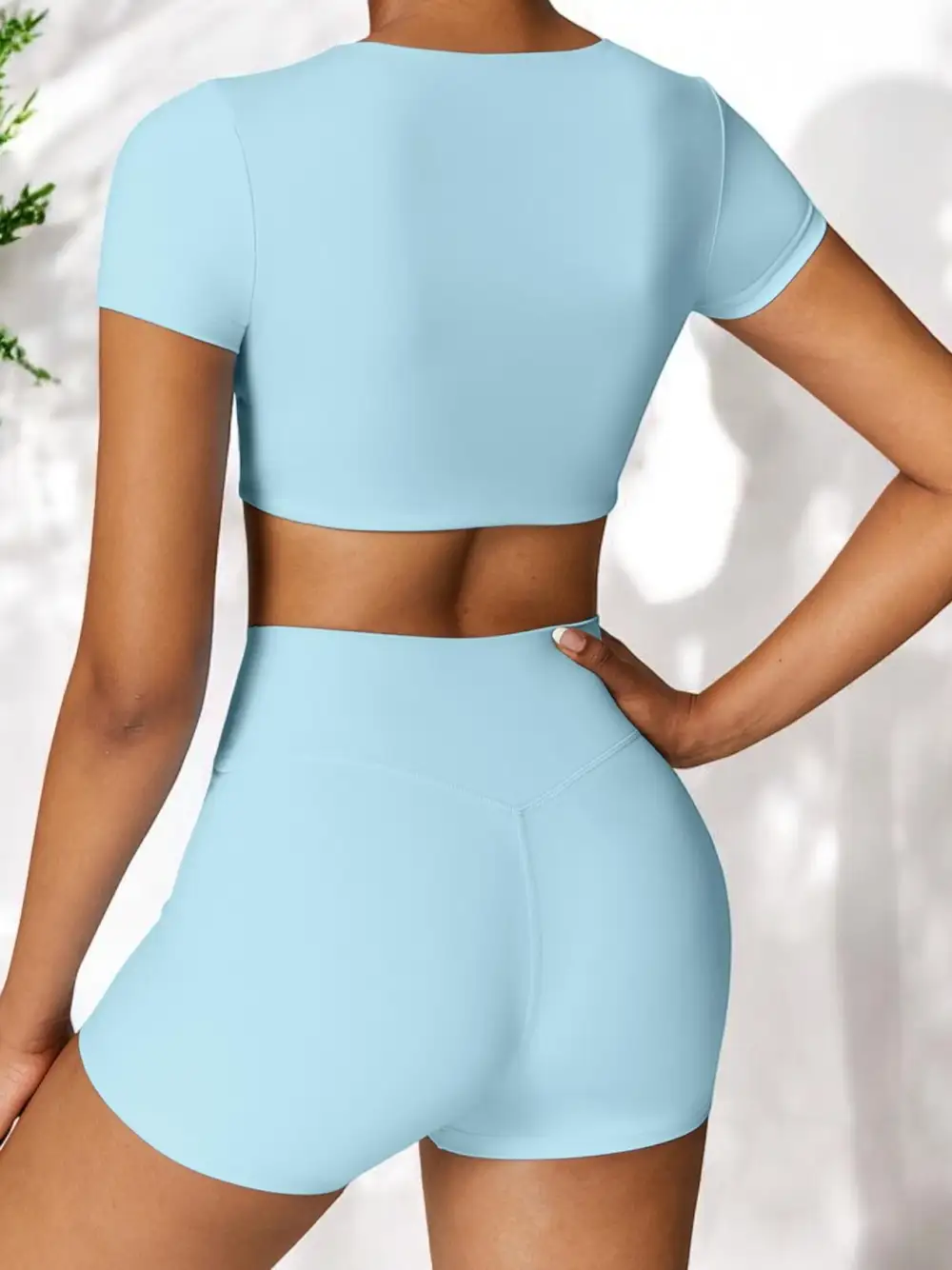High-Waist Seamless Stretch Athletic Shorts