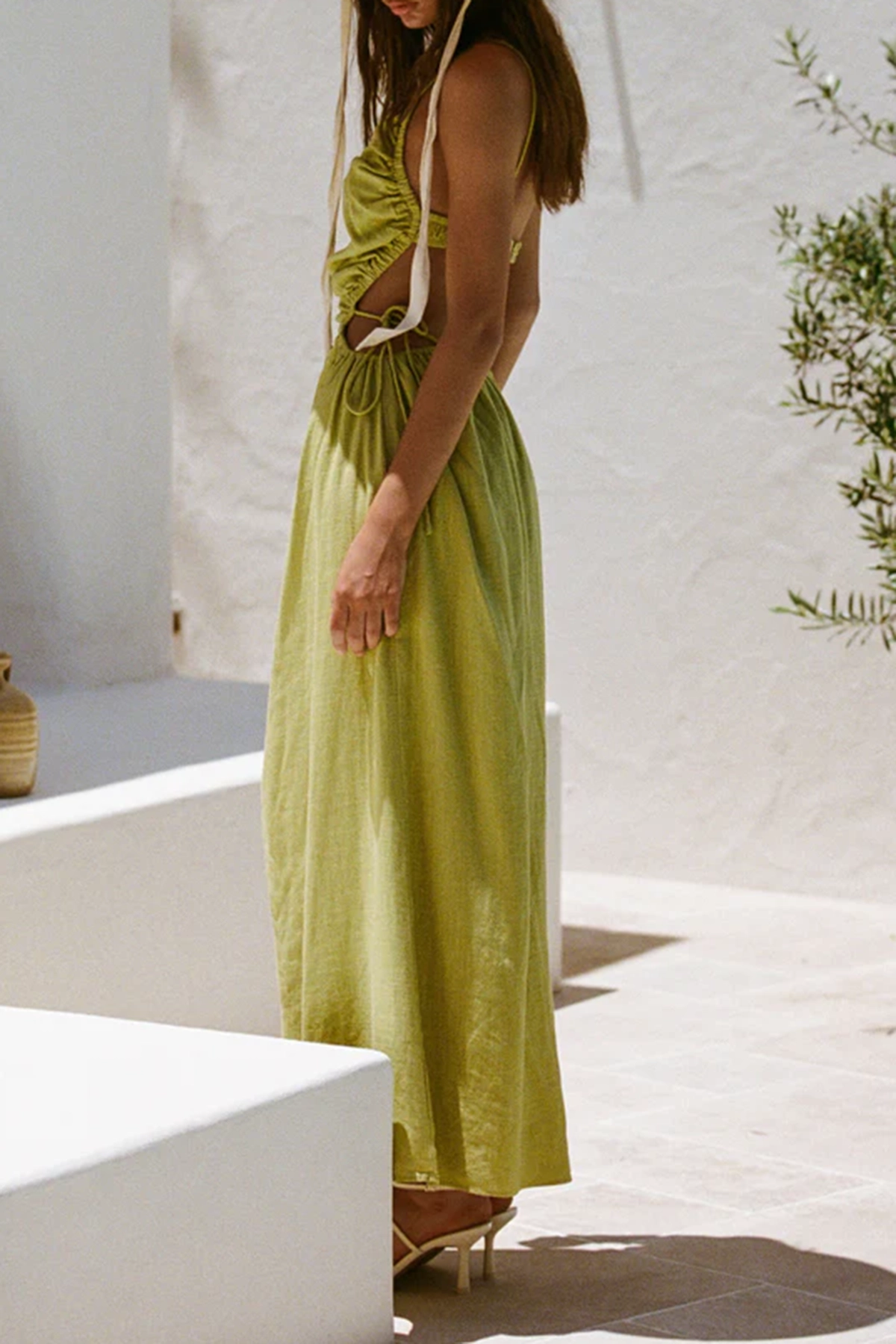 One Shoulder Ruched Midi Dress